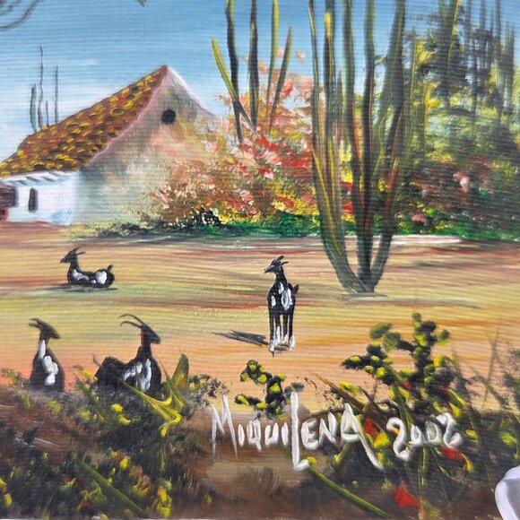 South American Painting Arist Signed Miquilena Original Set of 2 - Picture 5 of 8